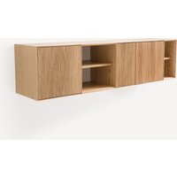 Mikube Wall-Mounted Console Table in Oak and Oak Veneer