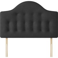 Victor - Super King Size - Buttoned Headboard - Dark Grey - Charcoal - Fabric - 6ft - Happy Beds