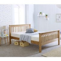 Somerset - Small Double - High Foot-End Bed - Waxed Pine - Wooden - 4ft - Happy Beds