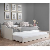 Elba - Single - Day Bed - Guest Bed Trundle - White - Wooden - 3ft - Happy Beds