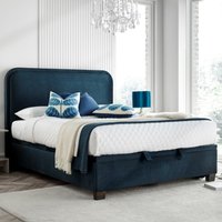 Clifton - King Size - Ottoman Storage Bed - Blue - Velvet - 5ft